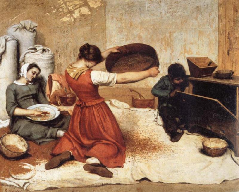 Gustave Courbet Die Kornsieberinnen France oil painting art